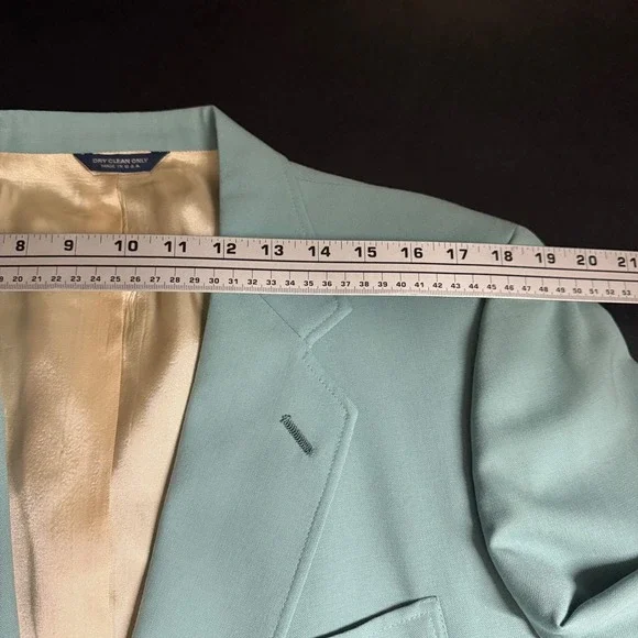 Kuppenheimer Sportsman Collection Teal Blue Wool Blend‎ Blazer Jacket Mens 42L